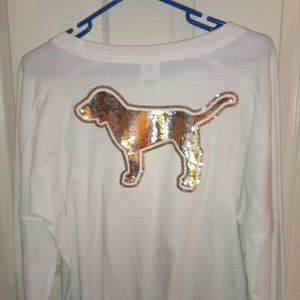 New Victoria's Secret PINK Long Sleeve Bling Sequins Shirt